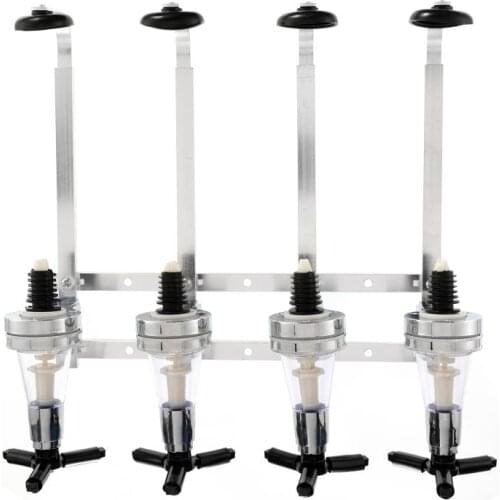 30ml 4 Bottle Bar Beverage Liquor Dispenser Holder Alcohol Drink Shot Wall Mounted 4 Station Beer Wine Pourers Divider Separator