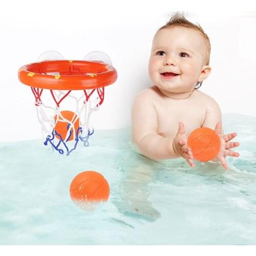 Baby Bath Toys Funny Mini Basketball Hoop Toy Bathtub Shooting Basketball Hoop with 3 Balls Toddler Bathroom Water Game for Kids