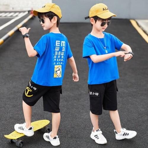 2021 Vintage Spring Summer Girls Clothing Suits T-Shirt +Shorts 2pcs/Set Kids Teenager Outwear Sport Beach School High Quality