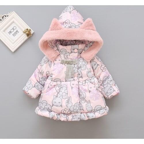KEAIYOUHUO 2020 Winter Jackets For Girls Clothes Outerwear Long Sleeve Hooded Coats Cotton Baby Girls Coats Cute Kids Clothing
