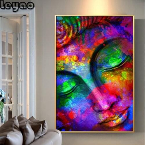 Colorful Buddha Face Statue Needlework Diamond Embroidery 5D Full Square DIY Diamond Painting Cross Stitch Diamond mosaic Decor