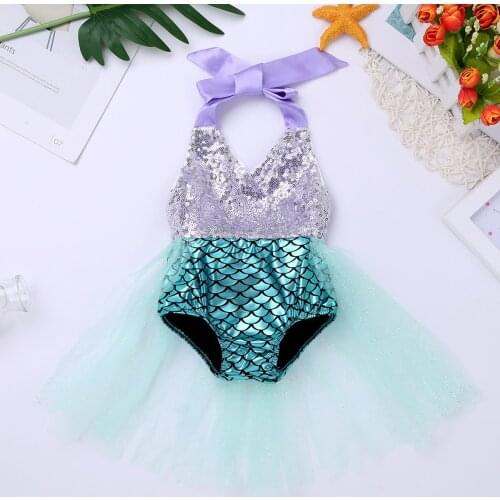 Kids Girls Halter V Neck Sequins One Piece Swimsuit Girls Top Bodice with Skirt Swimwear Cute Bikini Baby Bathing Suit Beachwear