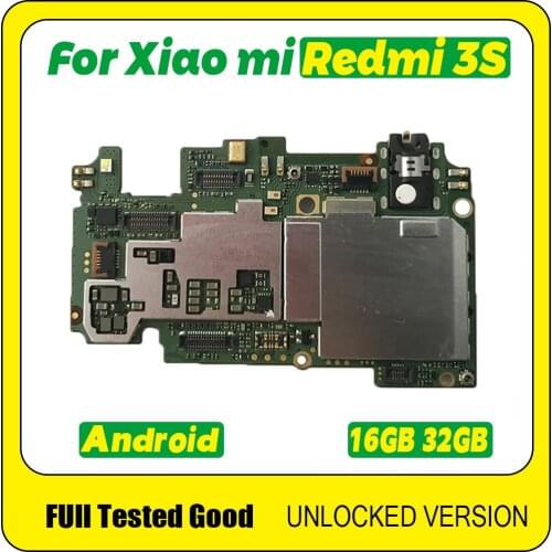 For Xiaomi Hongmi Redmi 3S Motherboard 16G 32G Replace Motherboard With Chips Android OS For Redmi 3s Main Board