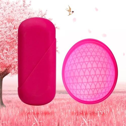 Menstrual Disc with Flat-fit Design Extra-Thin Sterilizing Silicone Menstrual cup period copa with silicone case for women