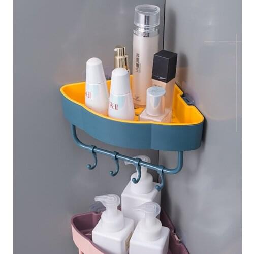 Wall Corner Practical Kitchen Bathroom Storage Rack Punch-Free Plastic Bathroom Shelves Shelf Holder Storage Rack Organizer