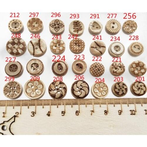 100Pcs Brown Coconut Shell 2 Holes Sewing Buttons Scrapbooking 15mm Knopf Bouton