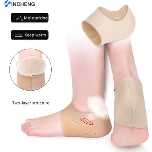 2Pcs Heel Covers Shock Absorption Slow Pressure Foot Pads with Cloth Heel Protector Protective Sleeve