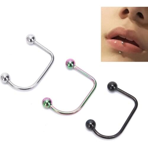 16G Lippy Loop Lip Labret Ring Stainless Steel Ball Top Lippy Loop Lip Monroe Labret Ring Fashion Body Piercing Jewelry