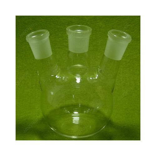 Flat Bottom,500ML,24/29,3 Necks,Glass Flask,Laboratory Glassware Flask