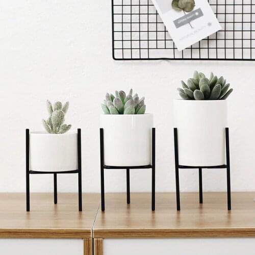 Decor For Office Room Flower Stand Metal Geometric Vase Frame Tall Stand Three Rod Stand Metal Riser Scandinavian Style