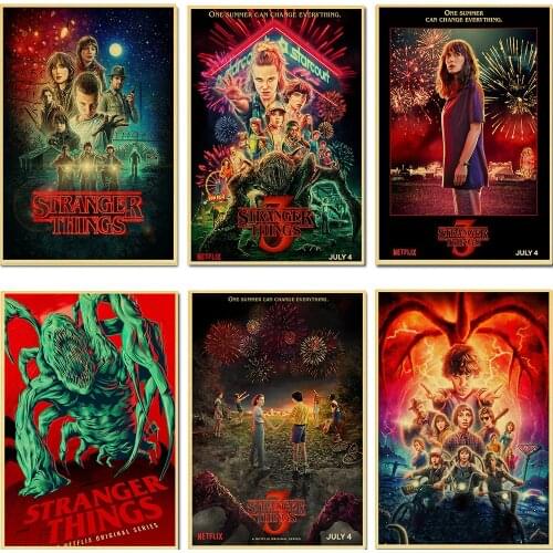TV Stranger Things season 3 Posters prints on kraft Paper For Home Bar Room Decor painting