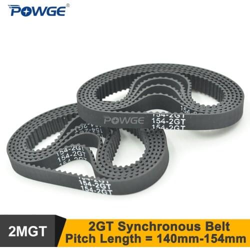 POWGE 10pcs 140/150/154 2GT Timing Belt W=6/9mm Teeth 70/75/77 GT2 Closed-Loop Synchronous Belt 140-2GT 150-GT2 3D Printer