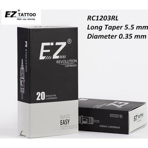RC1203RL EZ Revolution Tattoo Cartridge #12(0.30 mm) Round Liner Needles for Tattoo & Permanent Makeup Makeup Rotary Machines