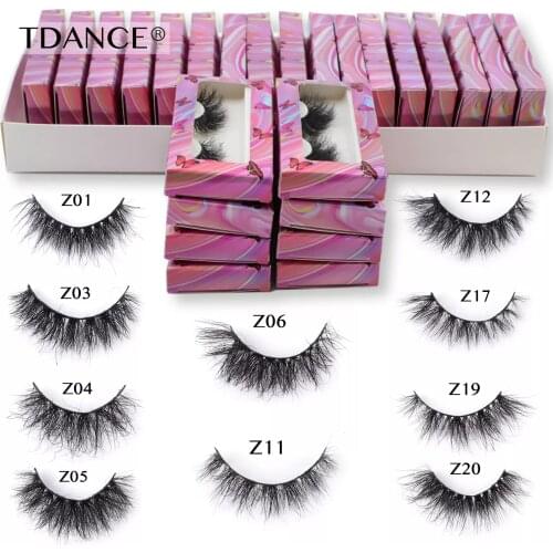 TDANCE Real Mink Lashes Wholesale 5/10/30/50/100 Pairs 13mm-20mm Soft Fluffy Natural Eyelashes Bulk Handmade Makeup Mink Eyelash