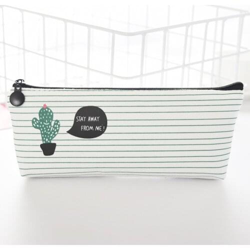 School Pencil Case Cactus Pencil Case Large-capacity Student Zipper Pencil Case School Office Supply Gift Stationery