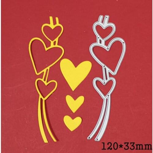 Connecting Love Heart Lace Cover Metal Cutting Dies For Stamp Scrapbooking Stencil DIY Paper Album Card Decor Embossing 2021 New