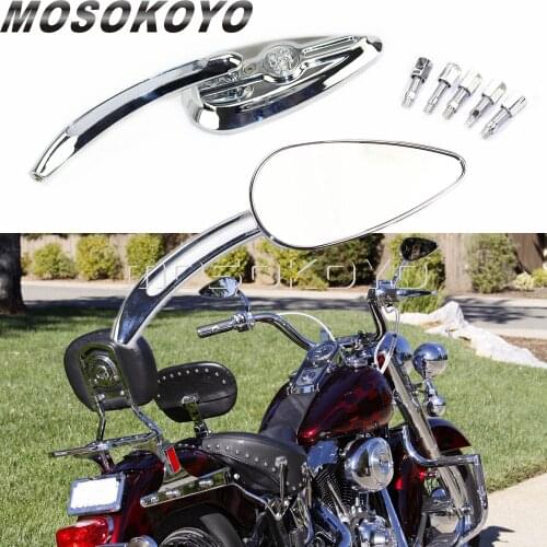 2pcs Universal Custom Skull Rearview Mirrors Cruiser Motorcycle Side Rear View Mirror for Harley Sportster Dyna Heritage Softail