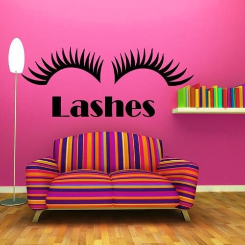 Vinyl wall sticker Eyelashes Lashes Eyebrows Brows Beauty Salon Decor Wall Decal Sticker Eye Quote Make Up decor decals G279