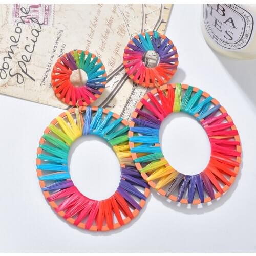 New Bohemia Drop Earrings For Women Lafite Earings Fashion Jewelry 2019 Gifts Statement Earring Geometric Bridal Wholesale