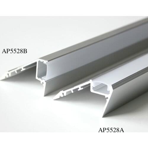 10m(10pcs) a lot, 1m per piece, led Aluminum profile for stair, clear cover or milky diffuse cover