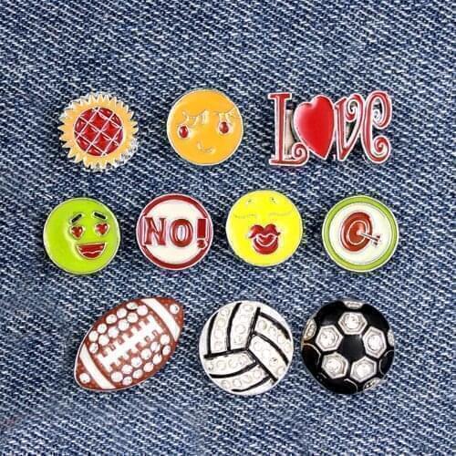10pcs/lot Crystal Rhinestiones Ball Brooch Enamel Smiley Pins Jewelry LSSBH329-483