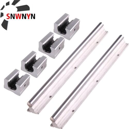 2pcs/Set Linear Rail SBR10 300/500/600/1000mm Block Supported Slide Shaft Rod Guidewith 4Pcs SBR10UU Bearing Blocks For CNC