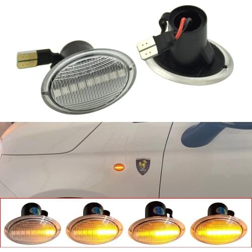 2x Flowing Turn Signal Light Blinker Dynamic LED Side Marker Lights for Fiat 500 Lancia Lybra Ypsilon Maserati Alfa 4C