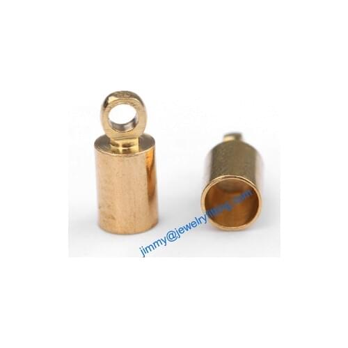 2013 Jewelry findings raw brass End caps for laether cord end cap crimp beads 4*9mm