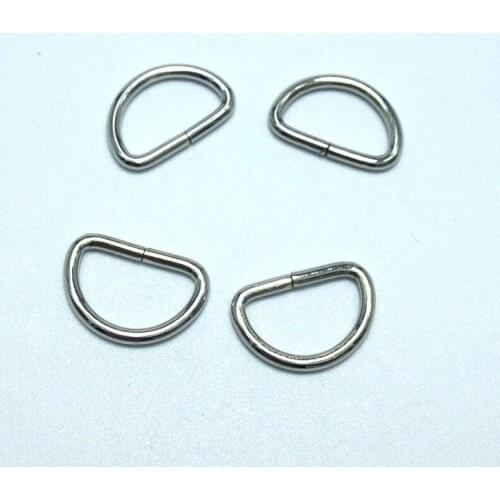 3/8 Inch ( 10mm ) inside wide Silver Nickel Plated Unwelded D Rings 500pcs/lot