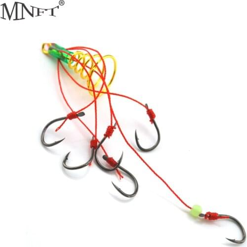 MNFT 4Set/Box Explosion Ocean Fishing Hook Fishing Lure Bait Trap Feeder Cage Sharp Fishing Hook With Stainless Steel Springs