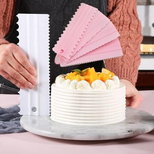4 Pcs Plastic Butter Cake Cream Spatula Cake Decorating Tools Baking Accessories Fondont Kitchen Gadgets Cake Scraper Smoother