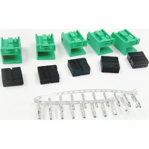 5 Sets Black Green Blue White Connector Radio Harness Aux Cable Connector 12 Pin for BMW Ford Opel Peugeot Volkswagen Audi