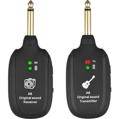 2020 Hot UHF Guitar Wireless System Transmitter Receiver Built-in Rechargeable Built-in Rechargeable Wireless Guitar Transmitter