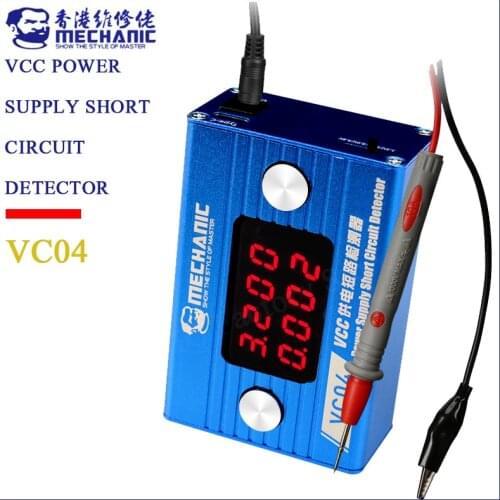 MECHANIC VC04 Short Circuit Detector 1.2V 1.8V 3.0V 3.8V Output Voltage 25A VCC Power Supply Phone Repair Shortkiller