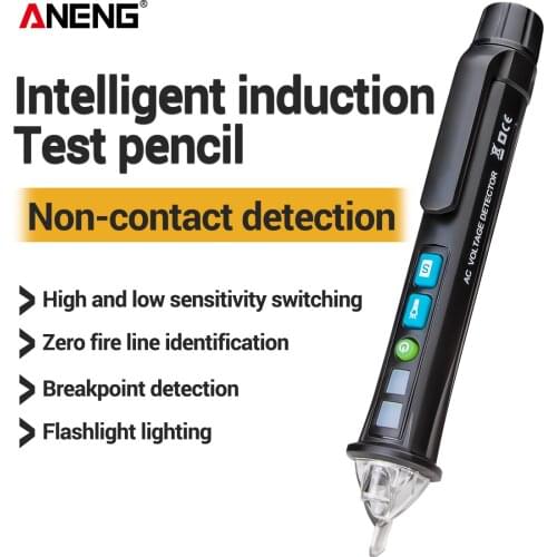 ANENG VD409B Non-Contact AC Voltage Detector Tester Meter 12V-1000v Pen Style Electric Indicator LED Outlet Voltage Dectetor