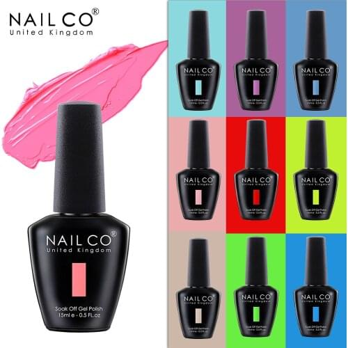 NAILCO Gel Nail Polish 85 Colors 15ML Lacquer TOP BASE Soak Off UV LED Semi Permanent Varnishes Hybrid Nails