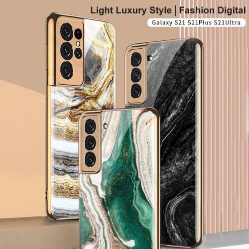 GKK Original Case For Samsung Galaxy S21 Plus Ultra Case Tempered Glass Plating For Samsung Galaxy S21 Plus Ultra 5G Cover Shell