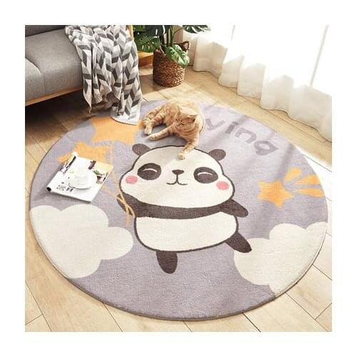 Round Cartoon Carpet Children Crawl Non-Slip Bedroom Living Room Home Decoration Floor Mat