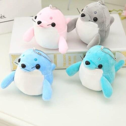 Cute Ocean Animal Seal Plush Keychain Toys Mini Kawaii Cartoon Animal Seal Plush Toys Keychain Pendant Marine Museum Memorial