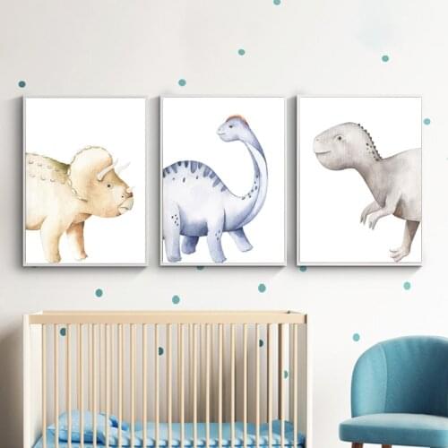 Cute Dinosaur Cartoon Animal Quote Nursery Nordic Posters And Prints Wall Art Canvas Painting Wall Pictures Baby Kids Room Decor