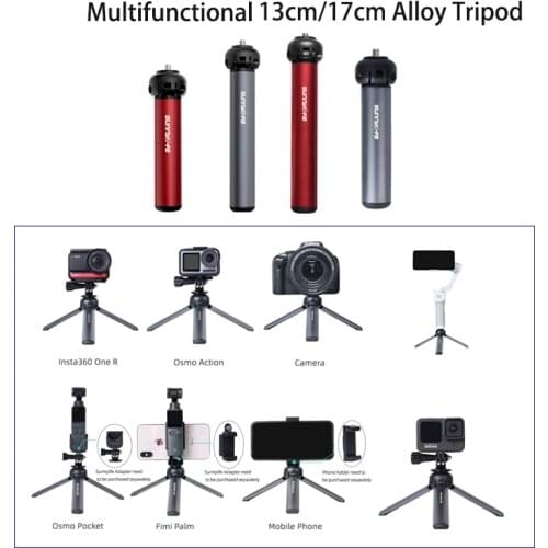 Sunnylife Aluminum Alloy Mini Tripod Handle for GoPro Hero 9/OM 4/Osmo Pocket /Insta360 One R Action Camera Accessories