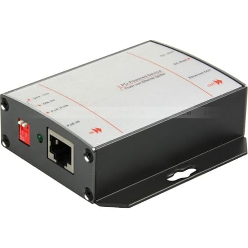 Power Over Ethernet Passive POE Injector Splitter DC 5V 12V Output 10/100M 802.3af