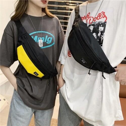 Nylon Male Waist Bags Casual Chest Bag Outdoor Sports Banana Bag Unisex Men Belt Pack Crossbody Pouch Trendy Men Fanny Packs