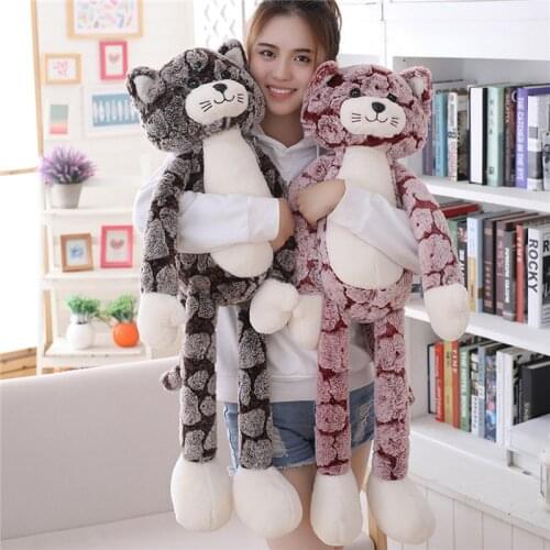 50/70/90CM Soft Animal Cartoon Pillow Cushion Cute Fluffy Long leg Cat Doll Kawaii Plush Toy Stuffed Animals Kids Birthday Gifts