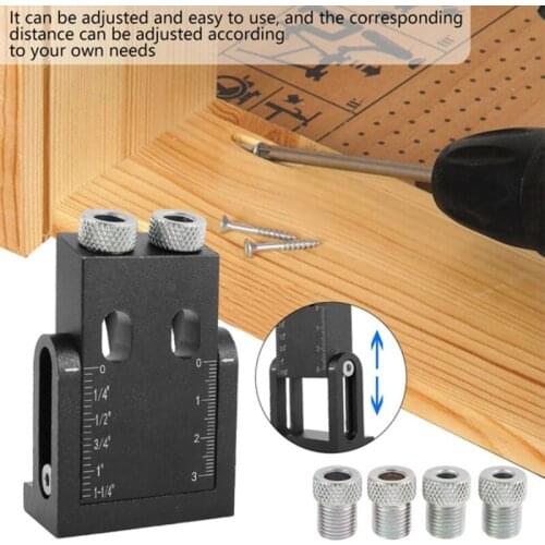 Pocket Hole Jig Kit 15-Degree Angle Drill Guide Woodworking Drill Angle Guide Hole Puncher Locator Jig Oblique Hole Holder Kit