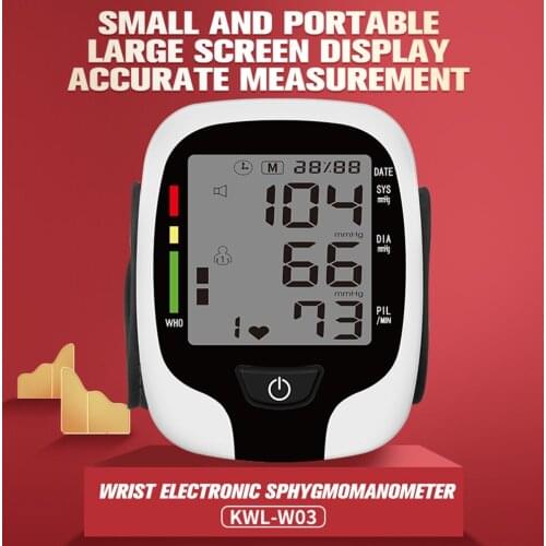 Wrist Cuff Sphygmomanometer Blood Pressure Meter Blood Pressure Monitor Digital LCD Screen Electronic Tonometer Home health care