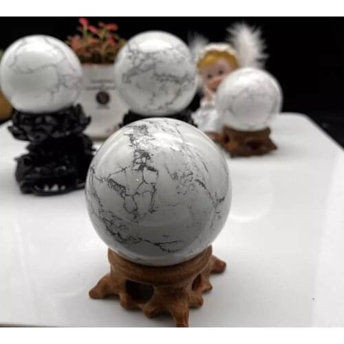 MOKAGY Natural White Magnesite Quartz Stone Crystal Sphere 70mm-80mm 1pc