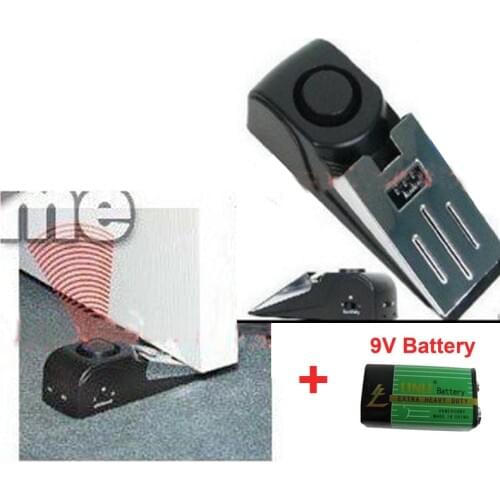 With 9V Battery Door Stop Alarm Resistance Alarm Siren Stopper Burglar Security Door Anti Entry Easy Alarm for Door