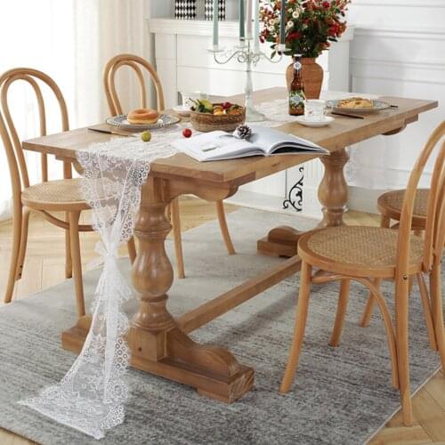 Romantic Lace Tablecloth Luxury Home Decoration Party Wedding Banquet Table Coffee Table Accessories White Hollow Table Runner