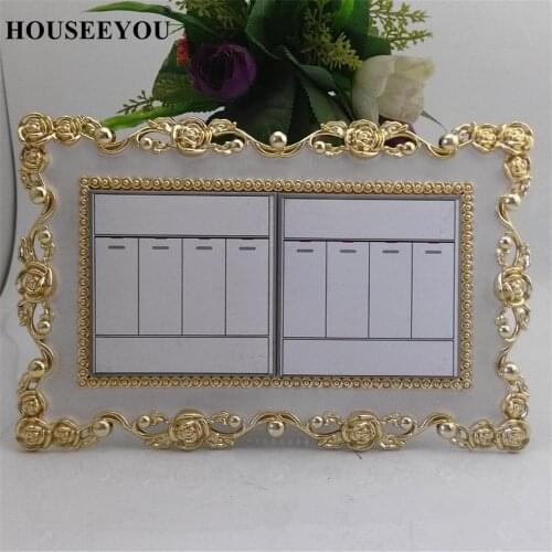 Rose Lace Double Light Switch Cover Plate Sticker Wall DIY Decoration Golden Living Room Decorative